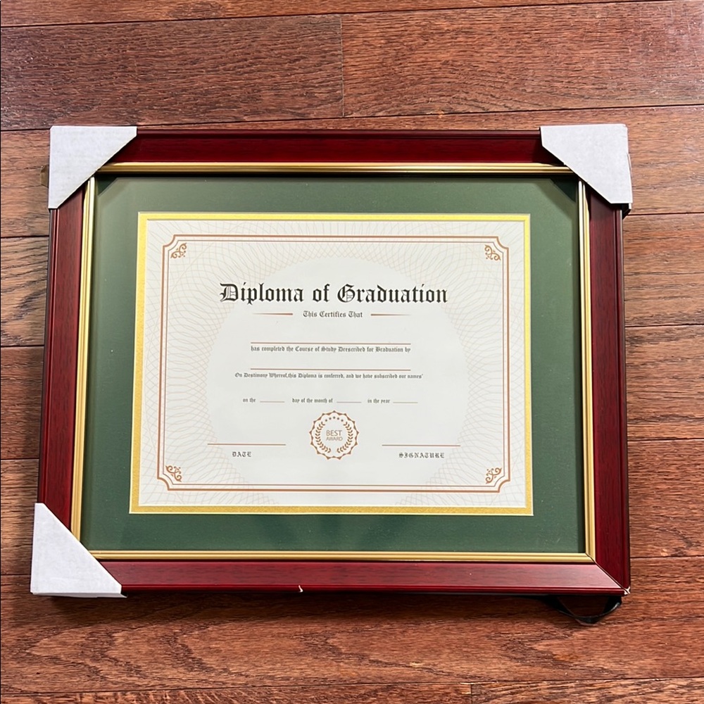 Framed Diploma of Graduation